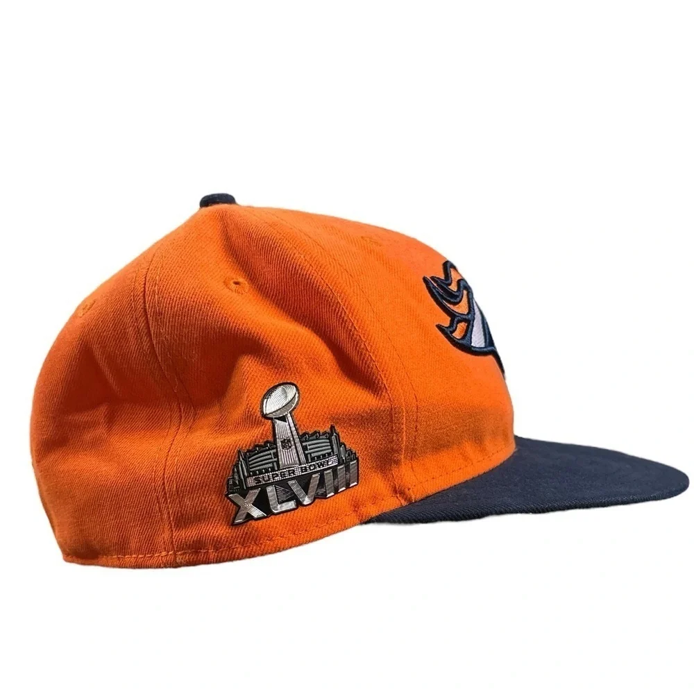 New Era 59Fifty Denver Broncos Fitted‎ Hat Orange and Navy Blue Size 7 1/4
